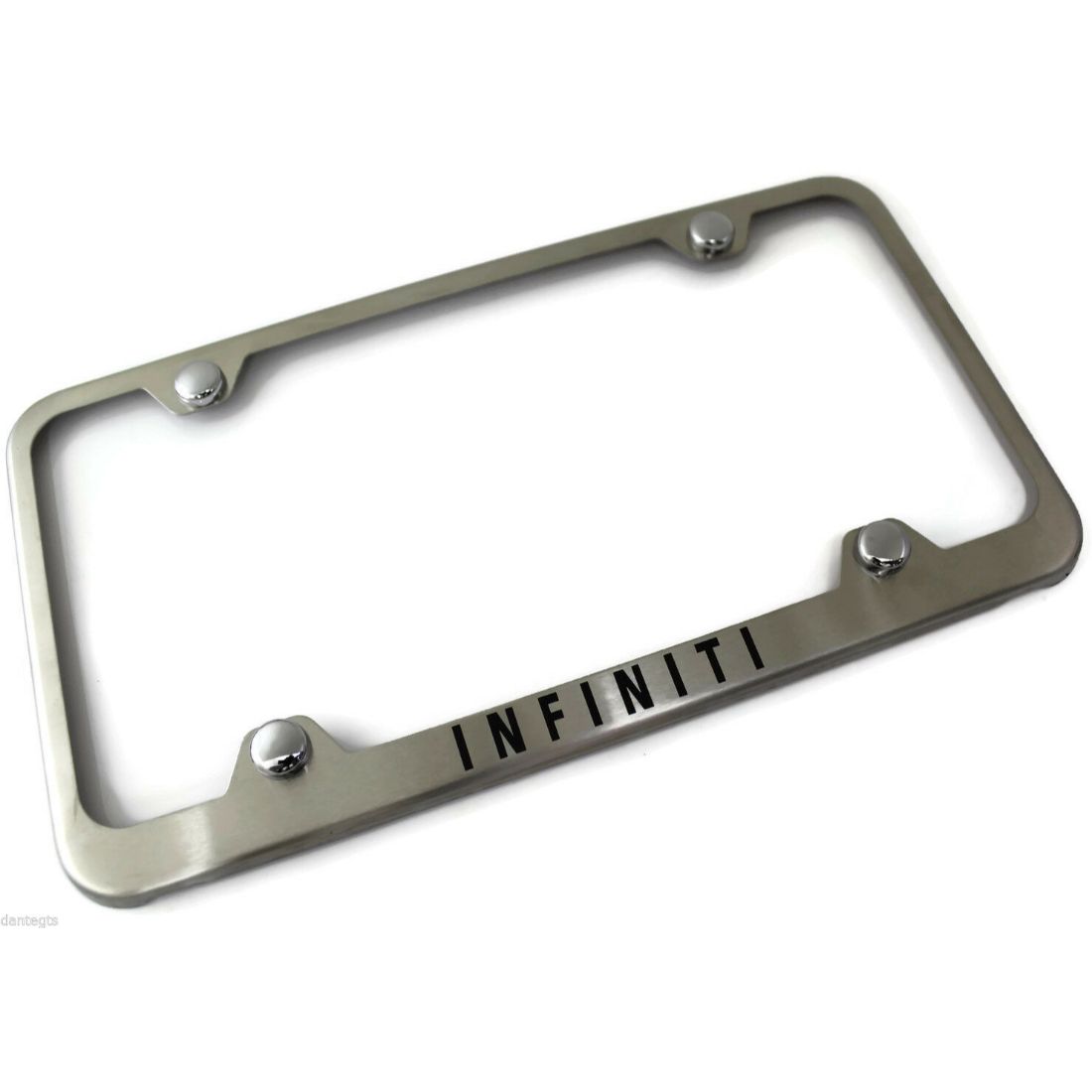 Nissan Infiniti Brushed Chrome Stainless Steel License Plate Frame