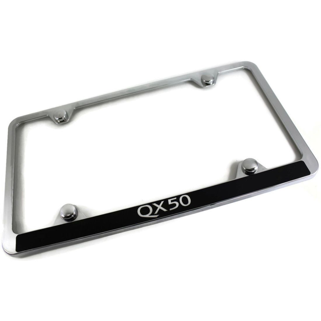 Infiniti Qx50 Chrome with Black Plastic License Plate Frame eBay