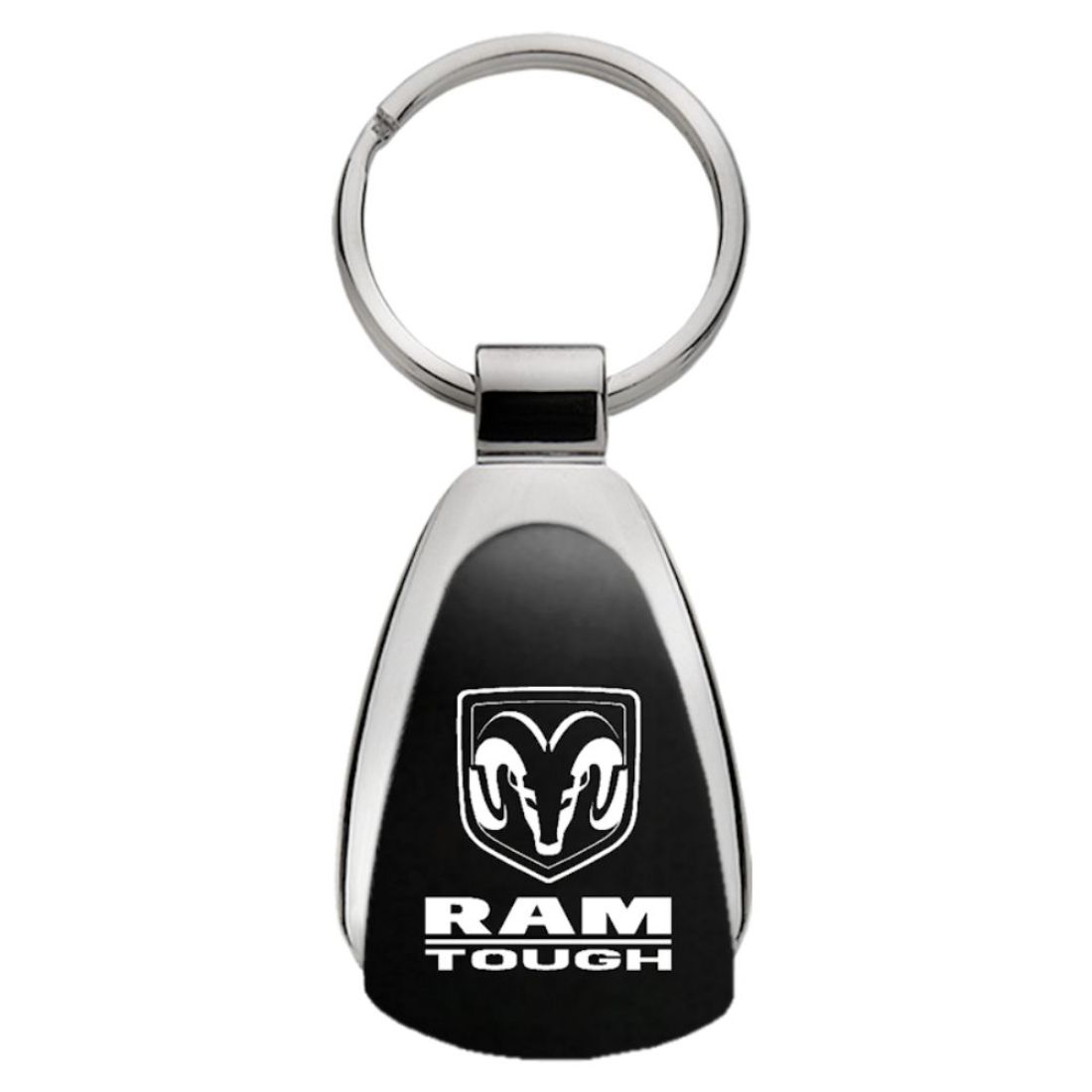 Dodge Ram Tough Key Ring Black and Chrome Teardrop Keychain | eBay