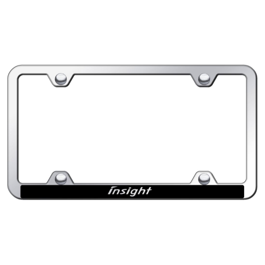Honda Insight Chrome with Black Plastic License Plate Frame | eBay