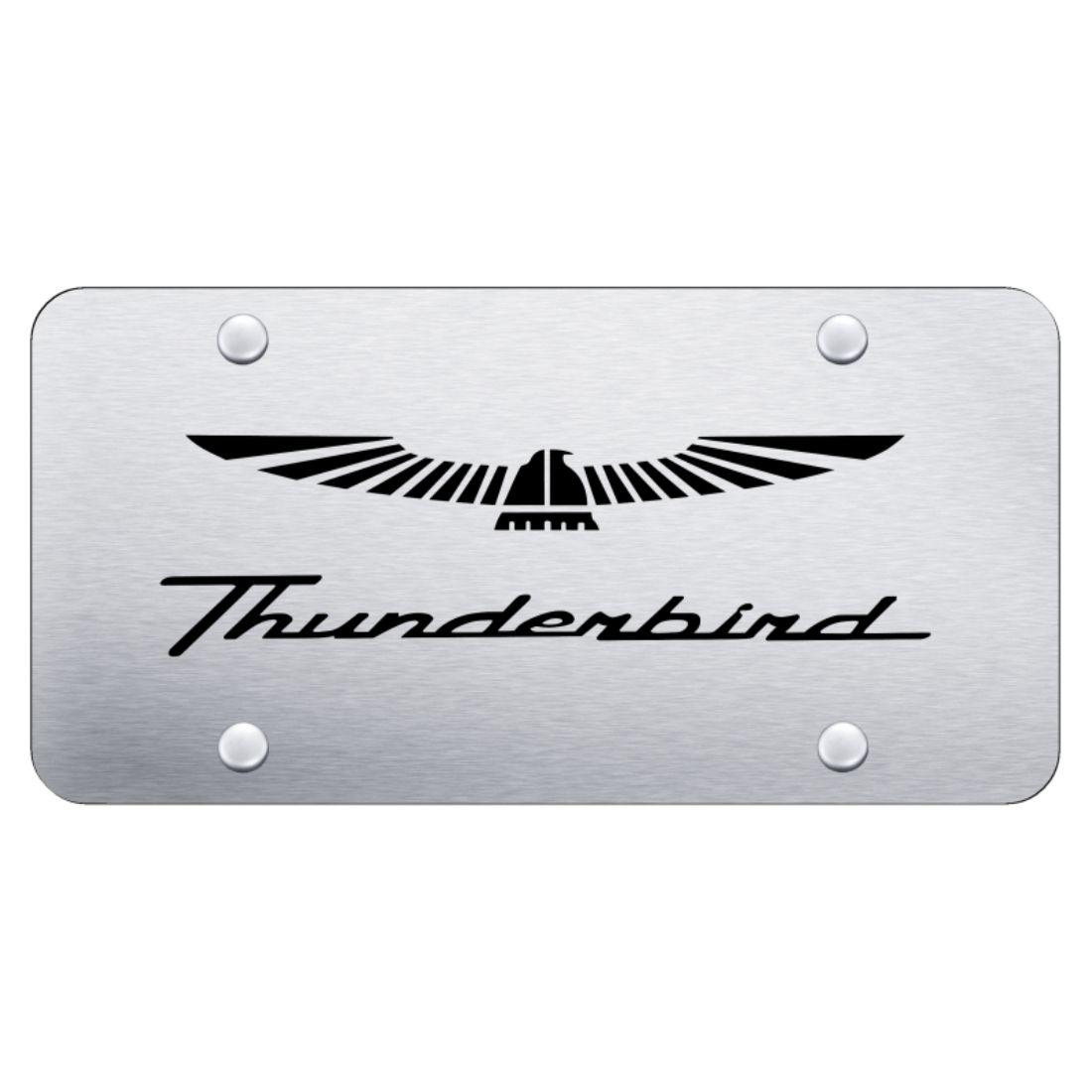 Ford Thunderbird Emblem Logo Laser Etch Front License Plate Frame BLACK Steal