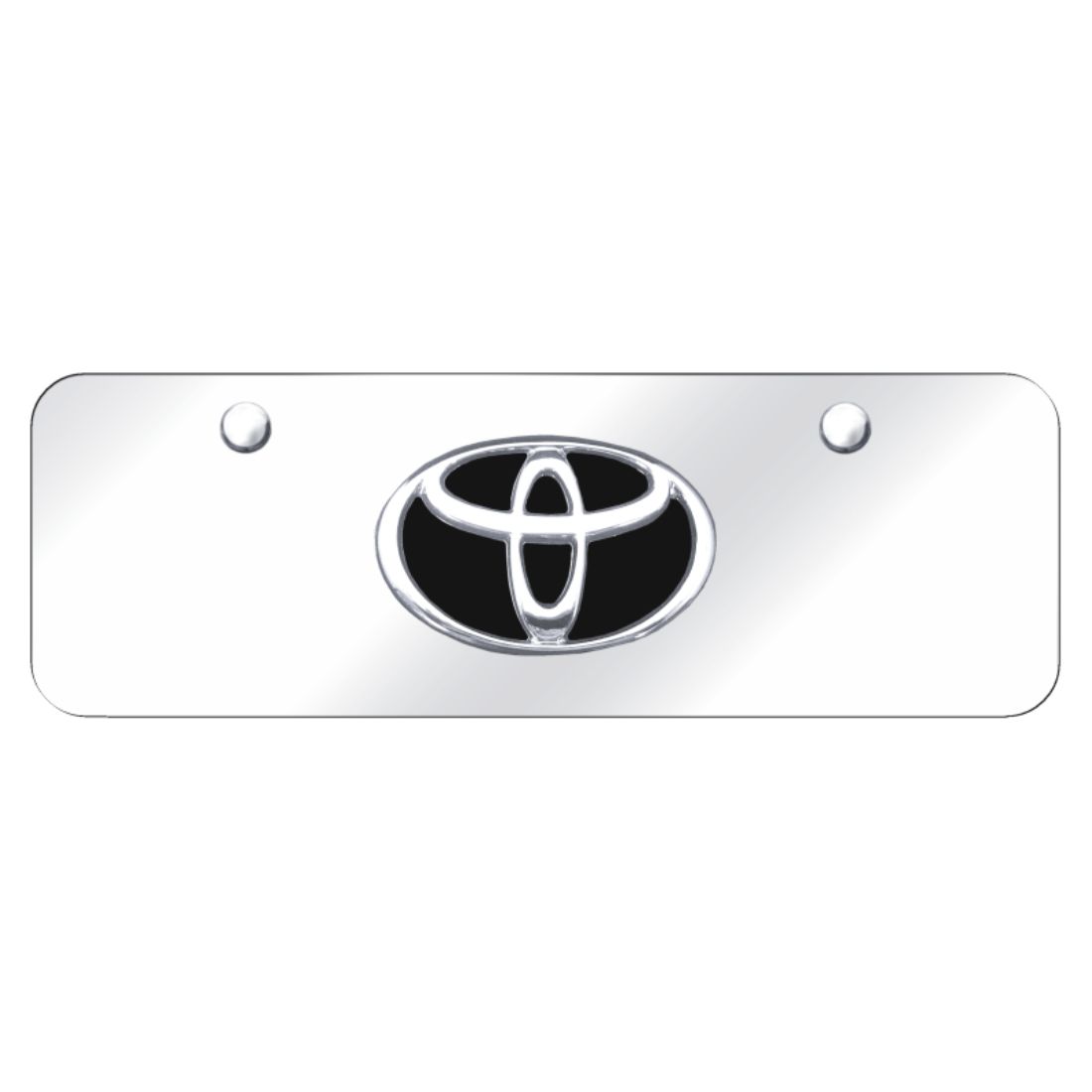 Toyota Tacoma Logo License Plate Standard Frame Black Powder Stainless Steel