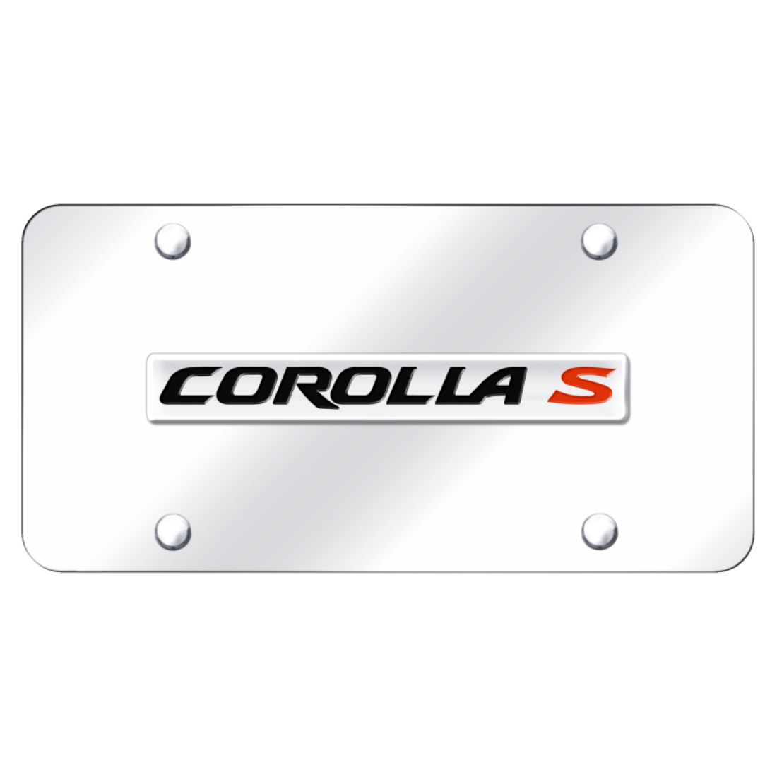 Toyota Corolla Logo License Plate Standard Frame Black Powder Stainless Steel
