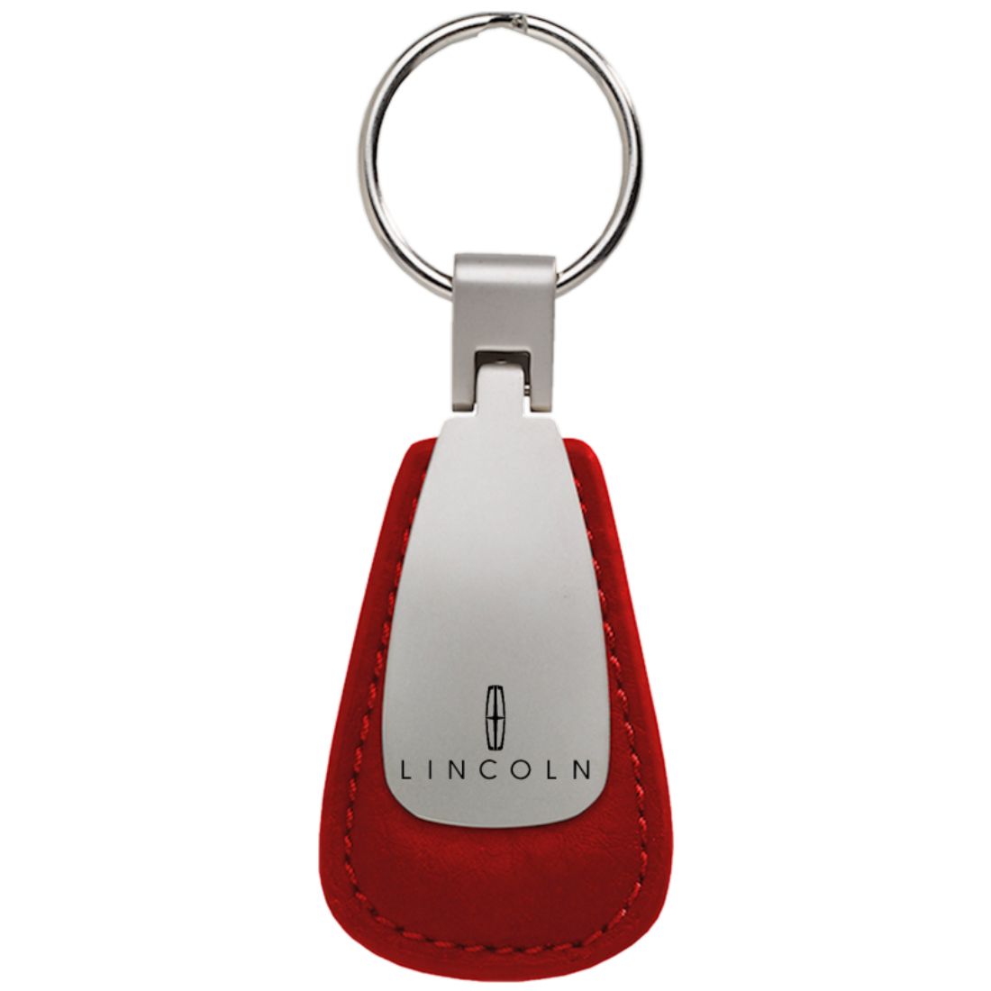 Lincoln Key Ring Red Leather Teardrop Keychain Ebay 