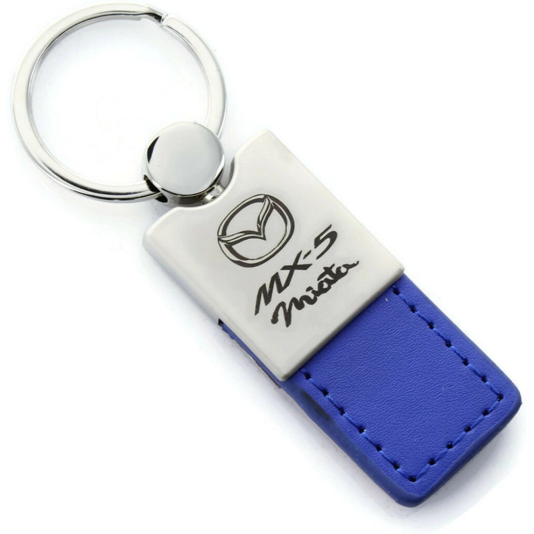 INC Mazda MX-5 Miata Blue Aluminum Oval Key Chain Au-Tomotive Gold