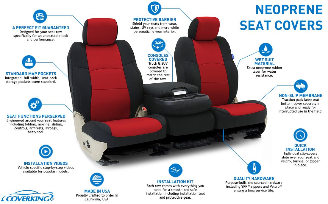 Coverking Neosupreme Front Custom Car Seat Cover For Ford 2015-2018 F-150