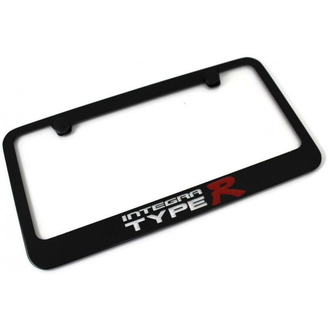 Acura TL Black Powder Coated Bottom Engraved Metal License Plate Frame Holder