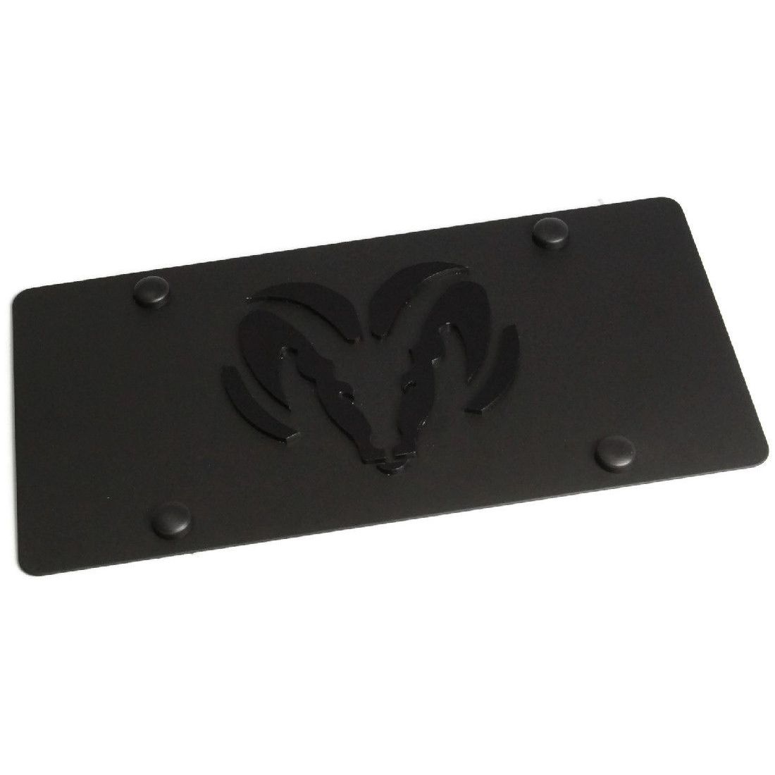 DODGE 3D RAISED Emblem Black Stainless Steel License Plate Frame Rust Free