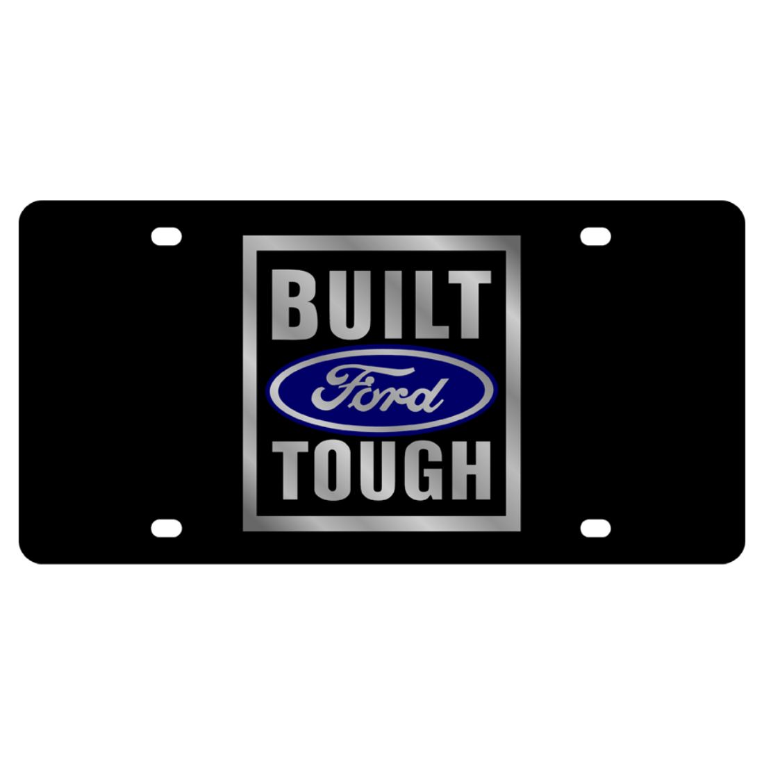 F150 Laser Etched Premium Built Ford Tough Black License Plate Frame Licensed