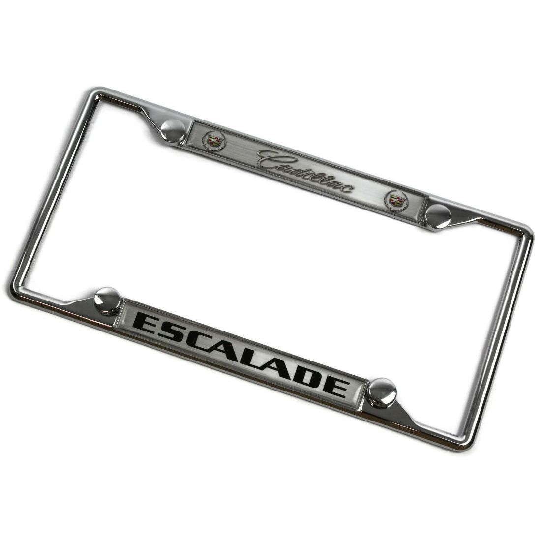 Cadillac Escalade ESV Chrome Plated Brass Metal License Plate Frame Holder