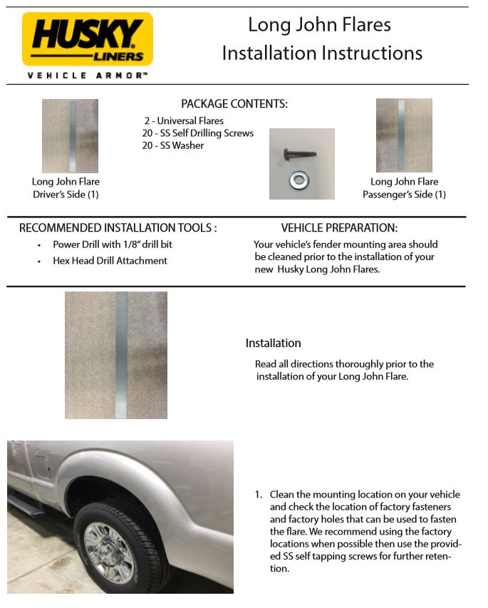 Husky Liners Long John Flare Flaps Mud Guard Fender For Hummer 2006