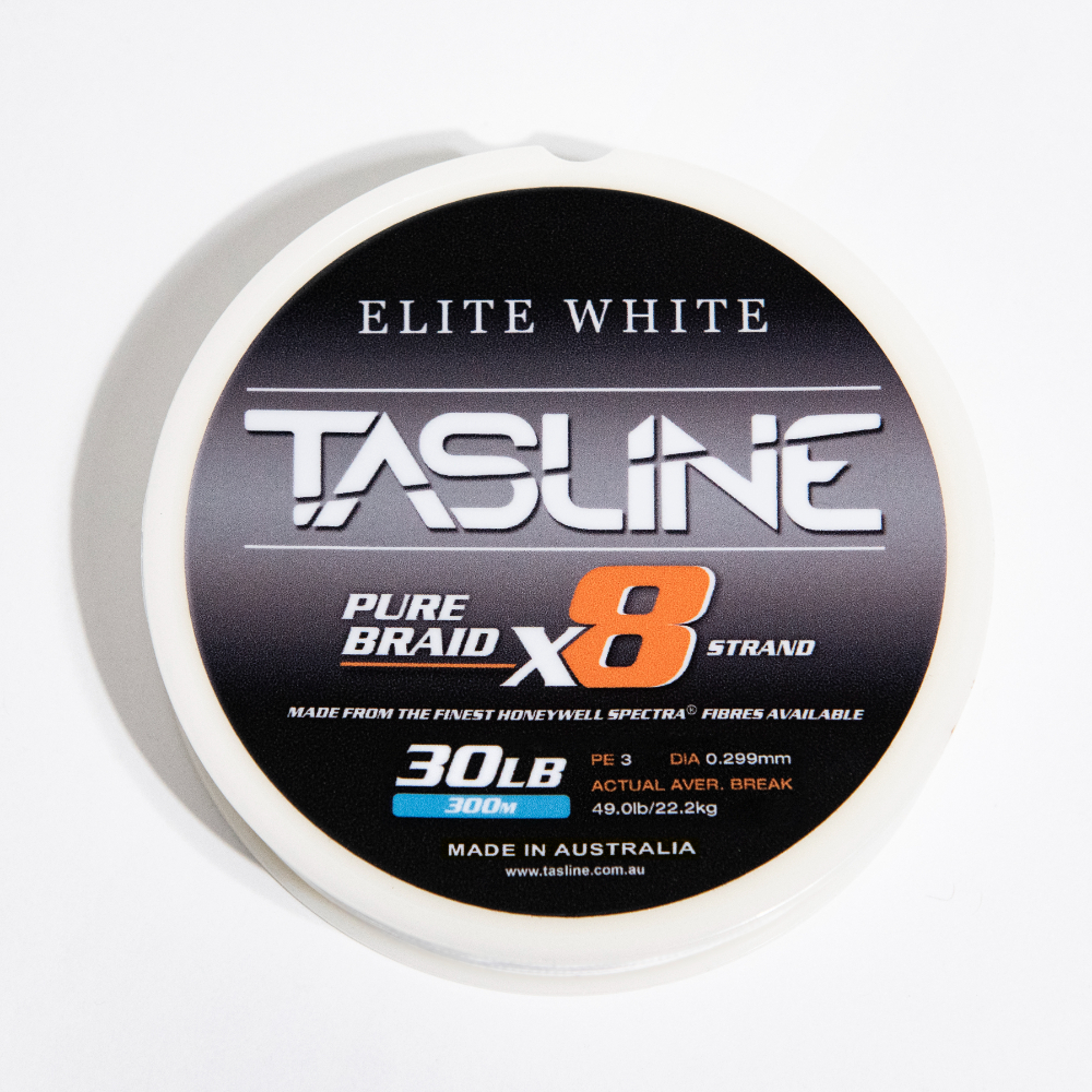 Tasline Elite 12x White 600m Hollow Braid Fishing Line - Choose Lb